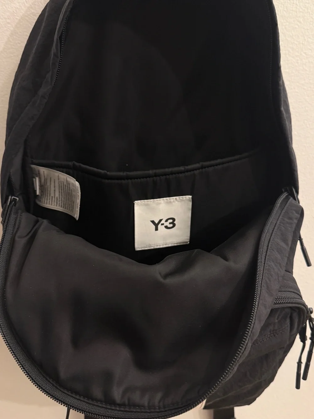 Y-3 Black Canvas Backpack with Contrast Logo Patch